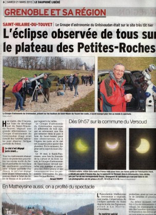 Sorties - Eclipse Solaire Partielle 2015 - St Hilaire du Touvet - 13
